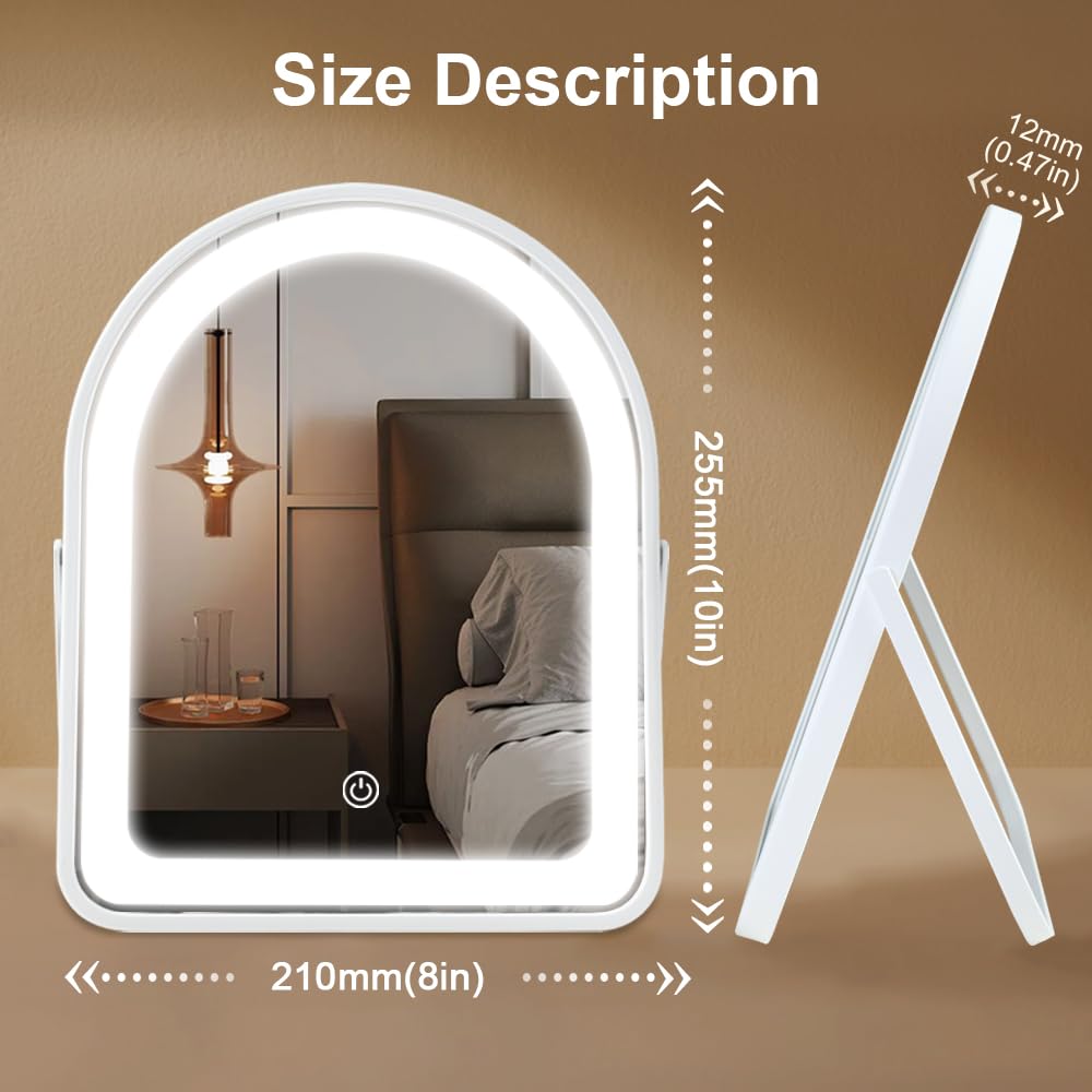 YEKKOPT miroir LED 3 couleurs, adapté à chaque éclairage préféré.