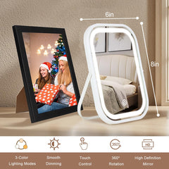 YEKKOPT miroir LED portable, lumière homogène pour retouches rapides.
