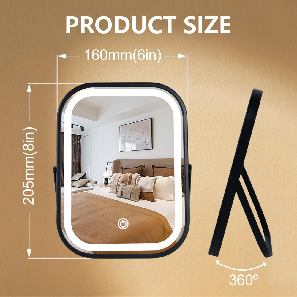 YEKKOPT Miroir Type-C rechargeable 1200mAh autonomie pratique lors de voyages