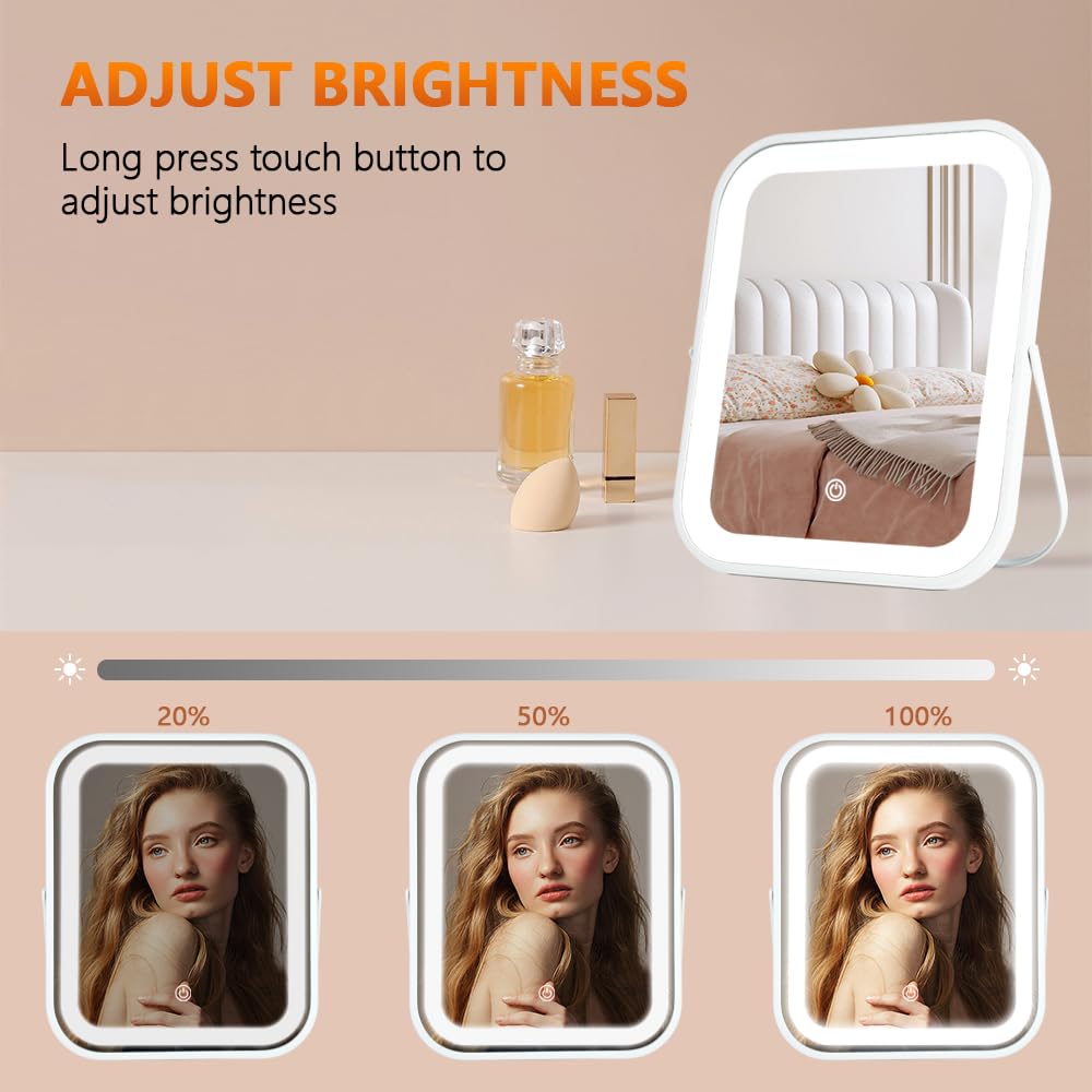 YEKKOPT Miroir vanité portable idéal pour bureau et maquillage quotidien.