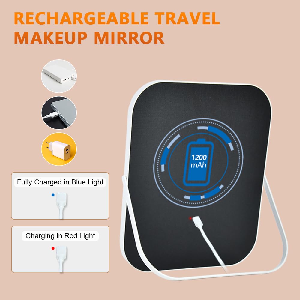 YEKKOPT Miroir vanité ultra-fin et durable, design sans fil pratique.