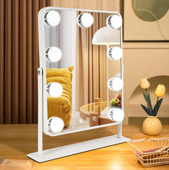YEKKOPT Miroir maquillage bureau avec lumière, idéal pour retouches rapides.