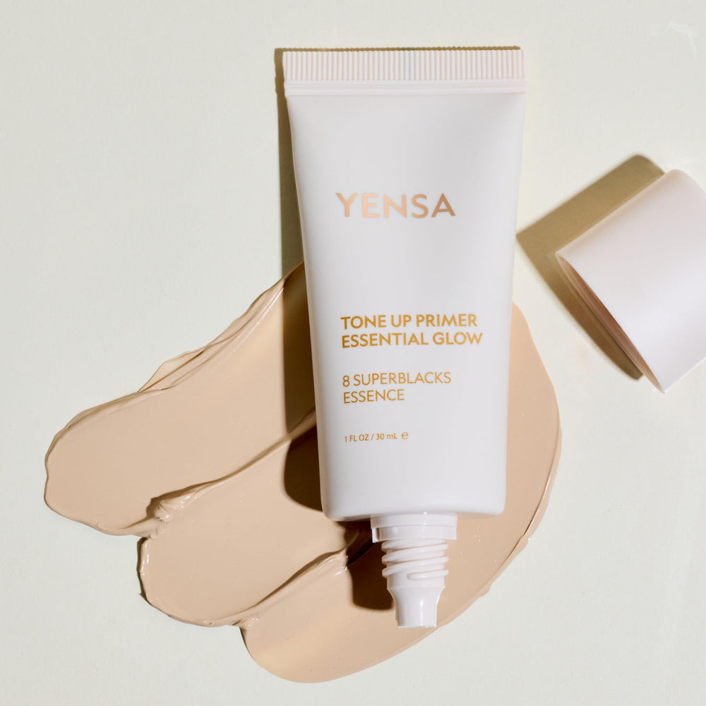 YENSA Tone Up Essential Glow Primer – rituel doux utilisable seul pour un éclat naturel.