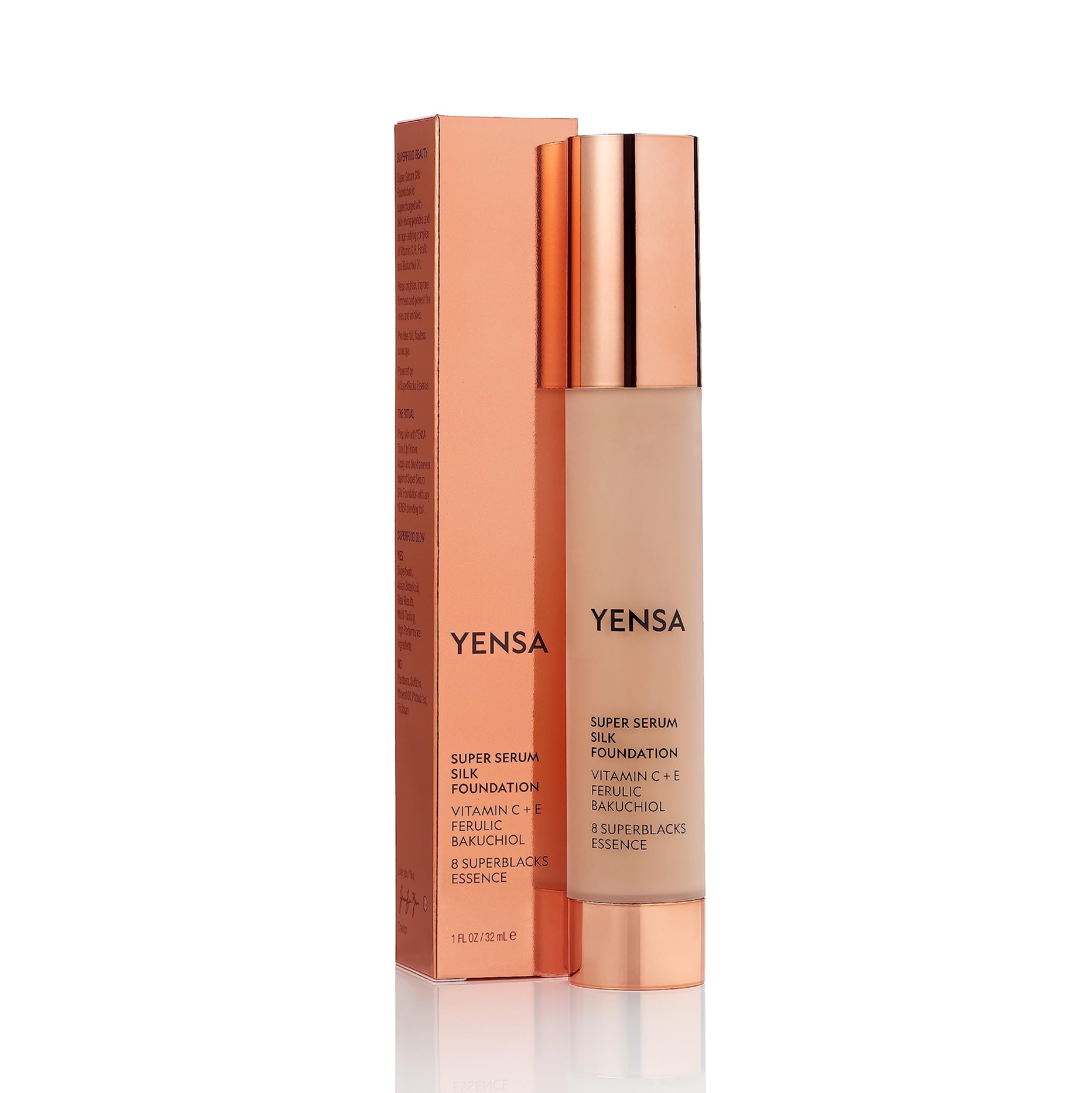 YENSA Serum Foundation sur peau satinée, texture hydratante.