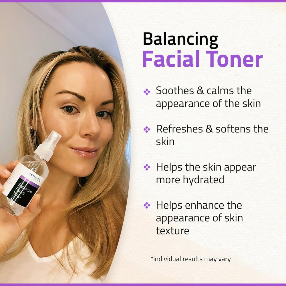 YEOUTH brume visage sans alcool, idéale pour peaux sensibles.