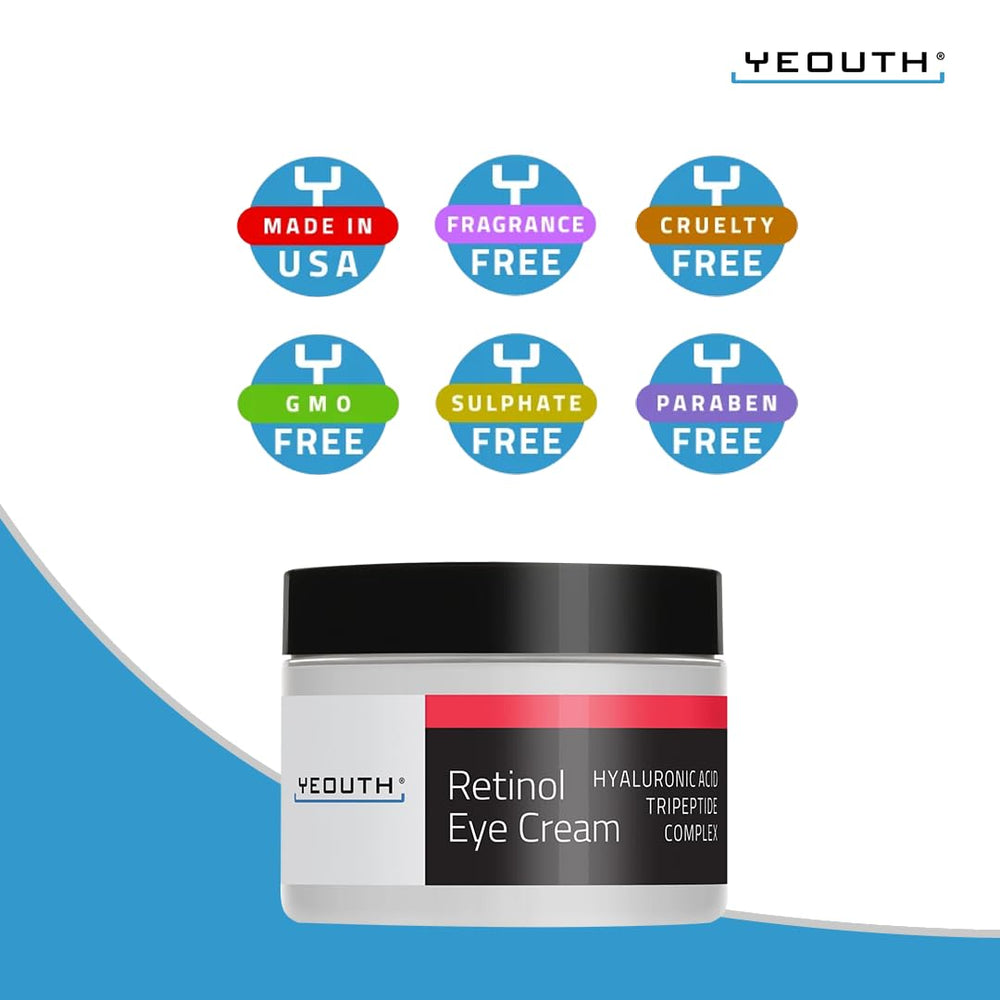 YEOUTH Crème Yeux Rétinol – ingrédients hydratants et sans parfum.