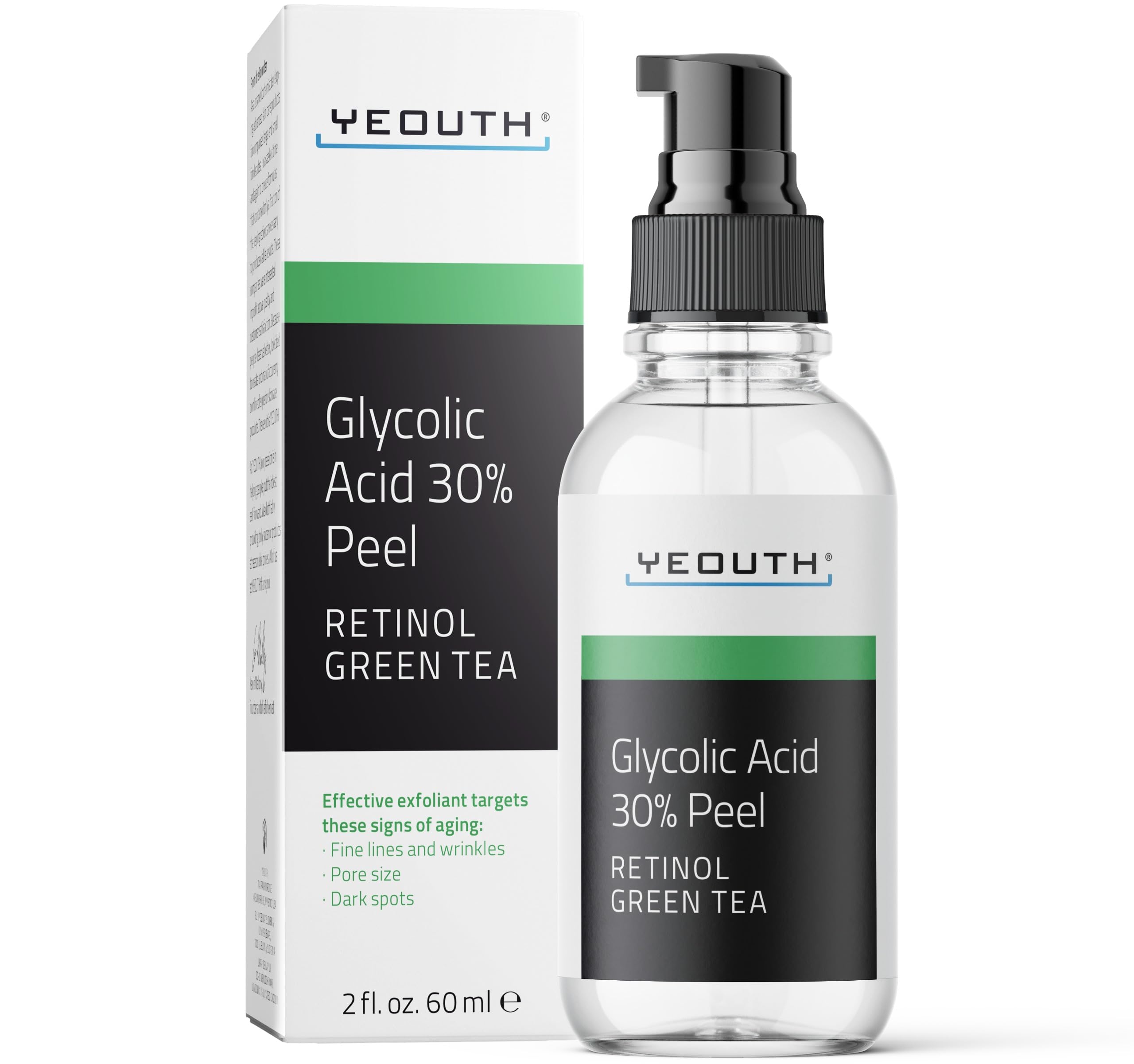 YEOUTH Glycolic Peel pour le visage, exfoliation légère pour peau plus lisse.