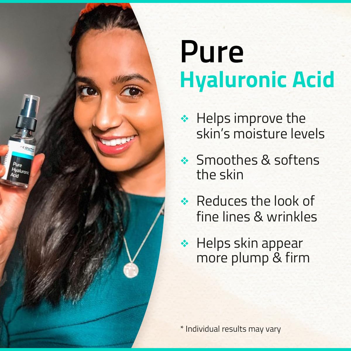YEOUTH sérum sur peau hydratée après application – sensation fraîche et douceur.