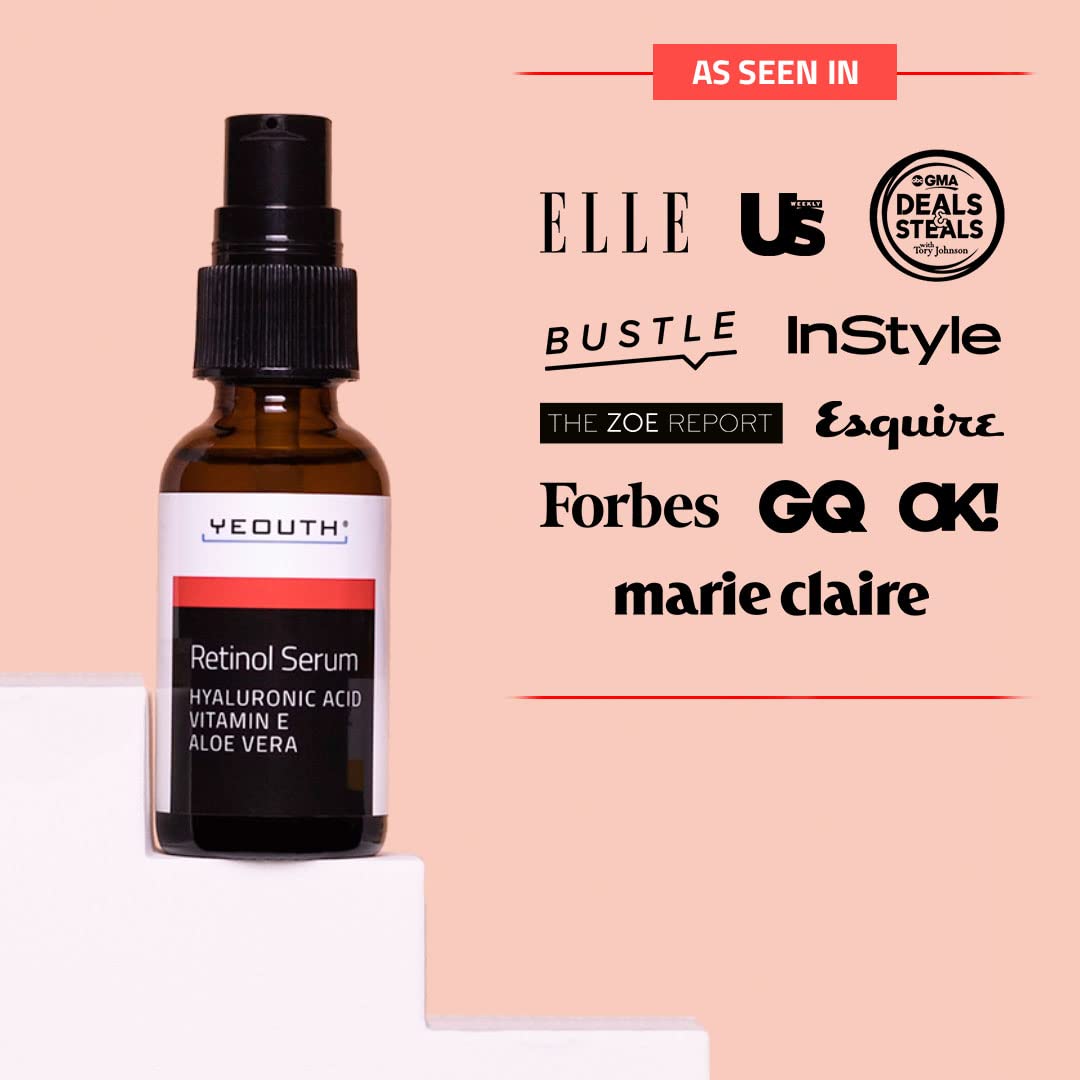 YEOUTH sérum retinol bouteille, texture légère pour peau douce et lisse
