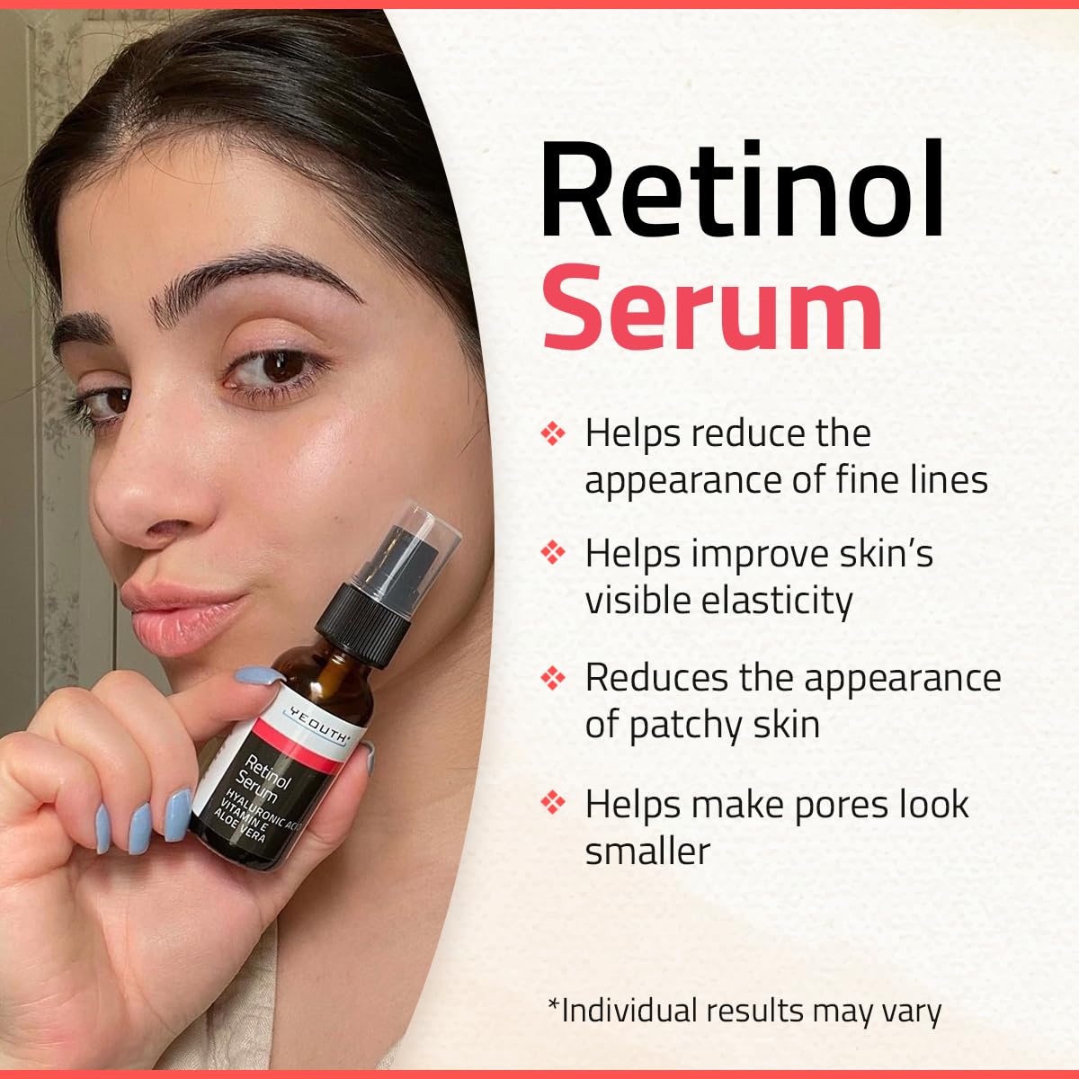 YEOUTH Retinol Texture Serum Lisse: texture légère qui pénètre rapidement.