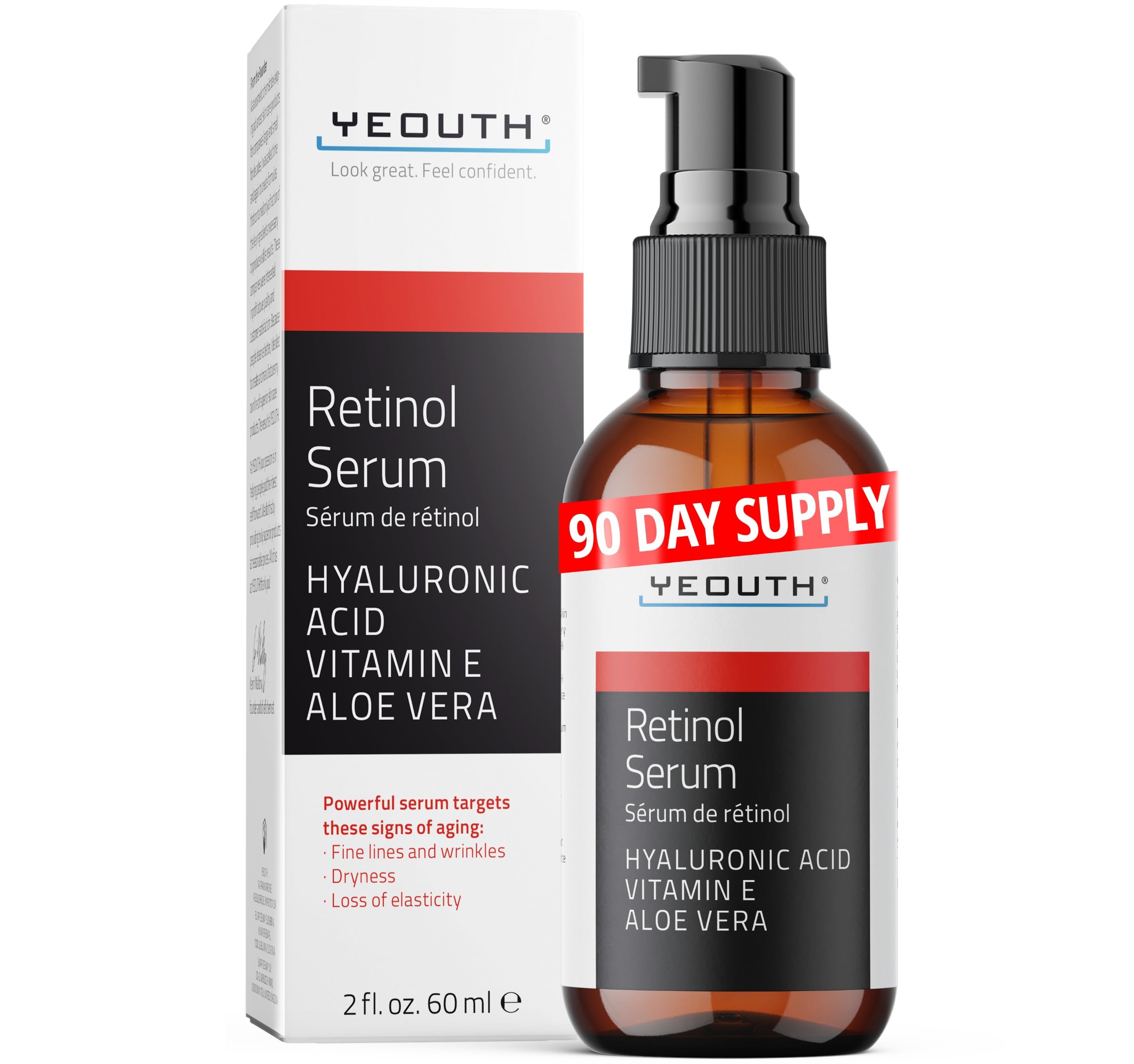 YEOUTH Retinol Visage Bouteille Pompe: hydratation durable et peau plus lisse.
