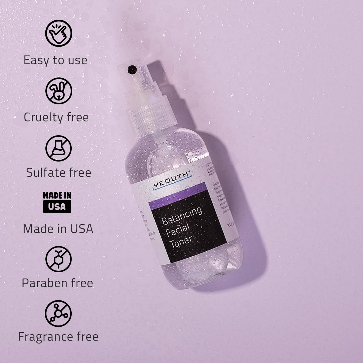 YEOUTH tonique visage sans parfum et sans sulfates, douceur quotidienne.