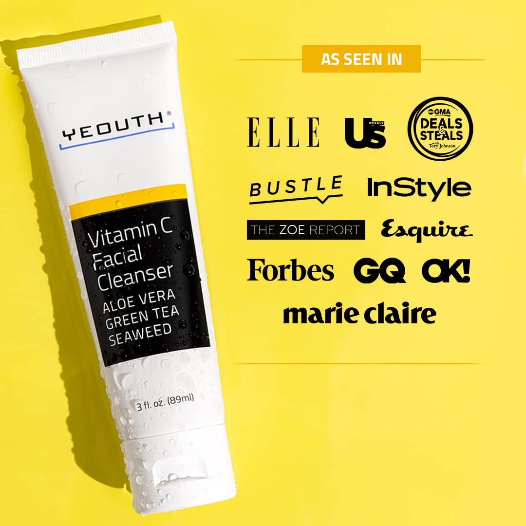 YEOUTH vitamine C nettoyant visage - mousse onctueuse: hydratation légère et purification délicate.