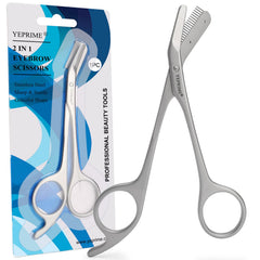 YEPRIME ciseaux-sourcils avec peigne 2-en-1 pour une mise en forme rapide.