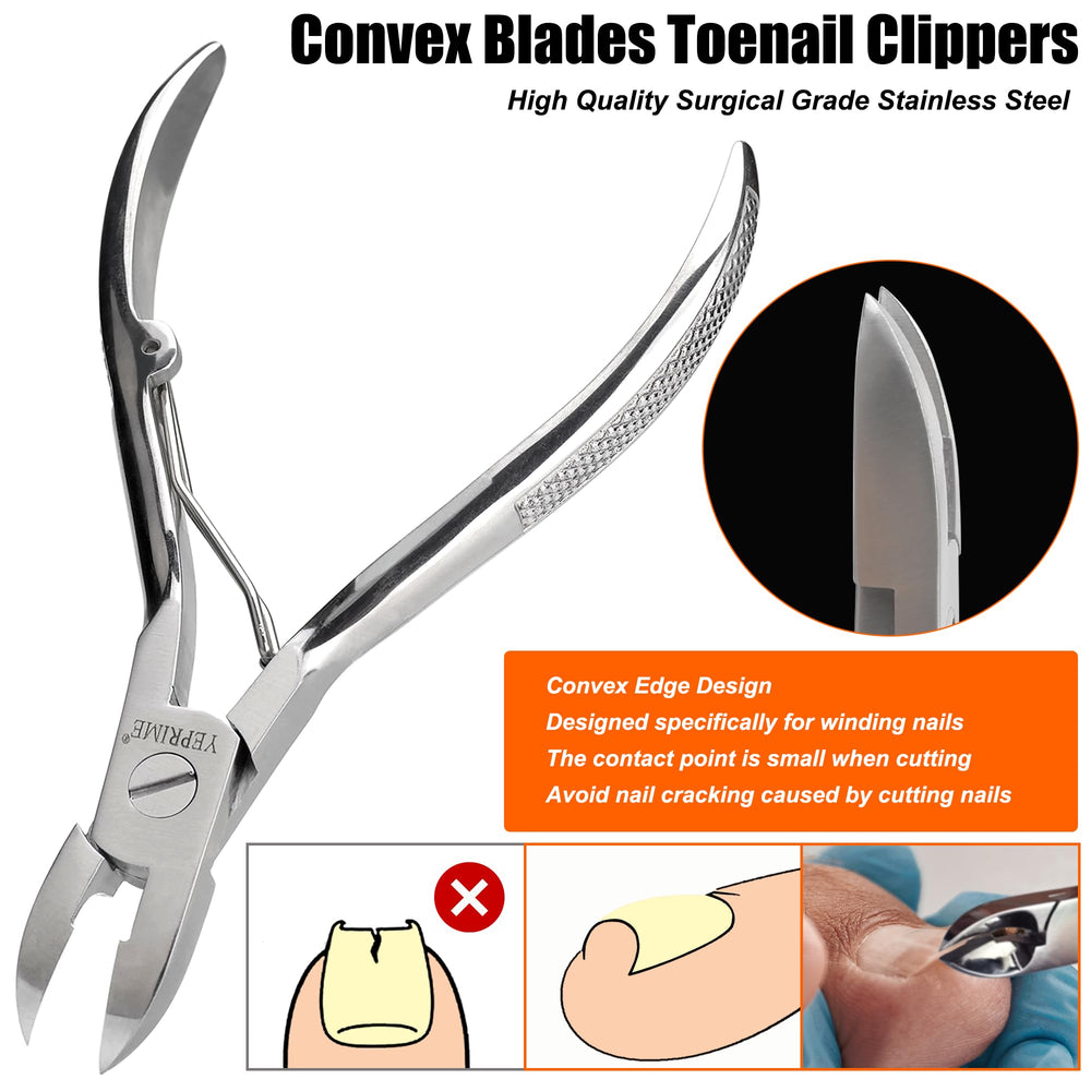 YEPRIME coupe-ongles incarnés avec ouverture large facilitant les gestes.