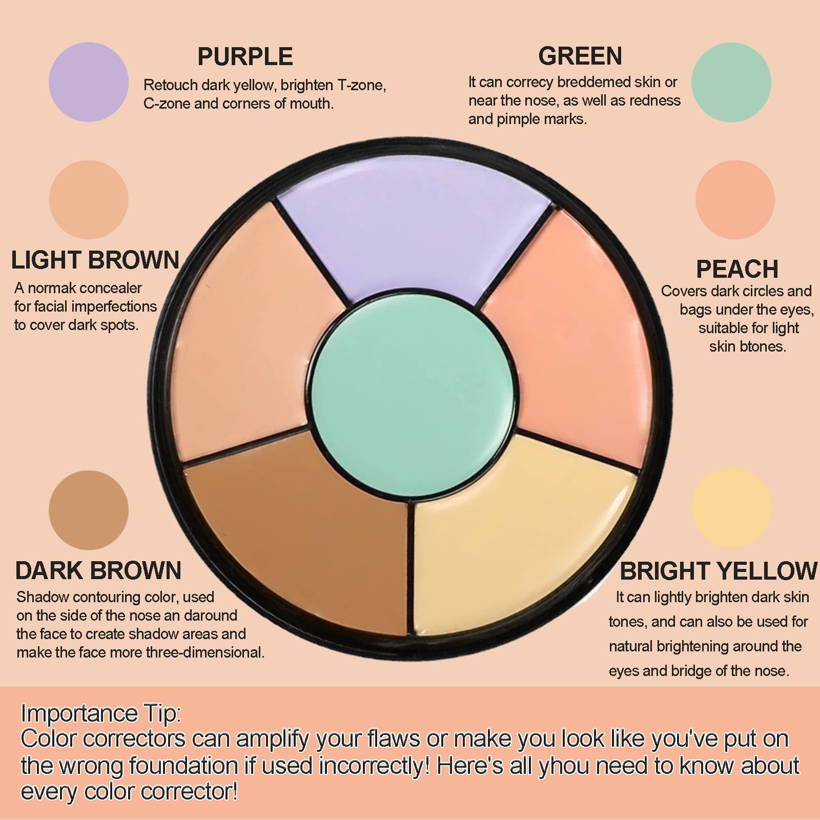 Palette YEPYEPGO correcteurs violet pour illuminer et neutraliser les teints jaunes