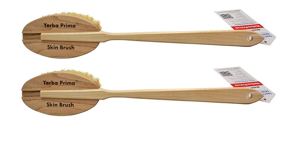Yerba Prima brosse Tampico pack 2 prête pour le brossage corporel en douceur.