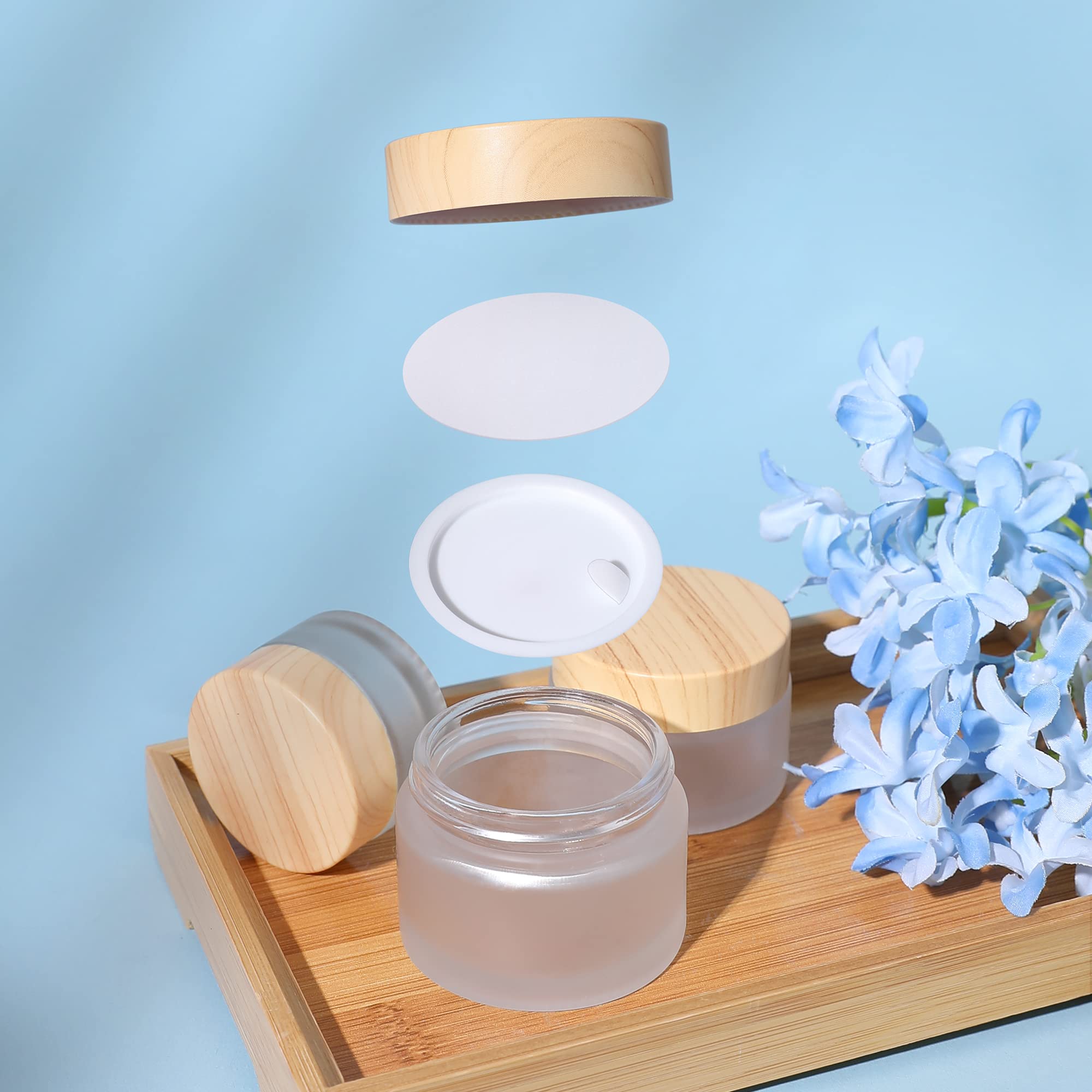 Pot cosmétique verre Yerpkefey 50 ml anti-fuite, parfait en voyage.