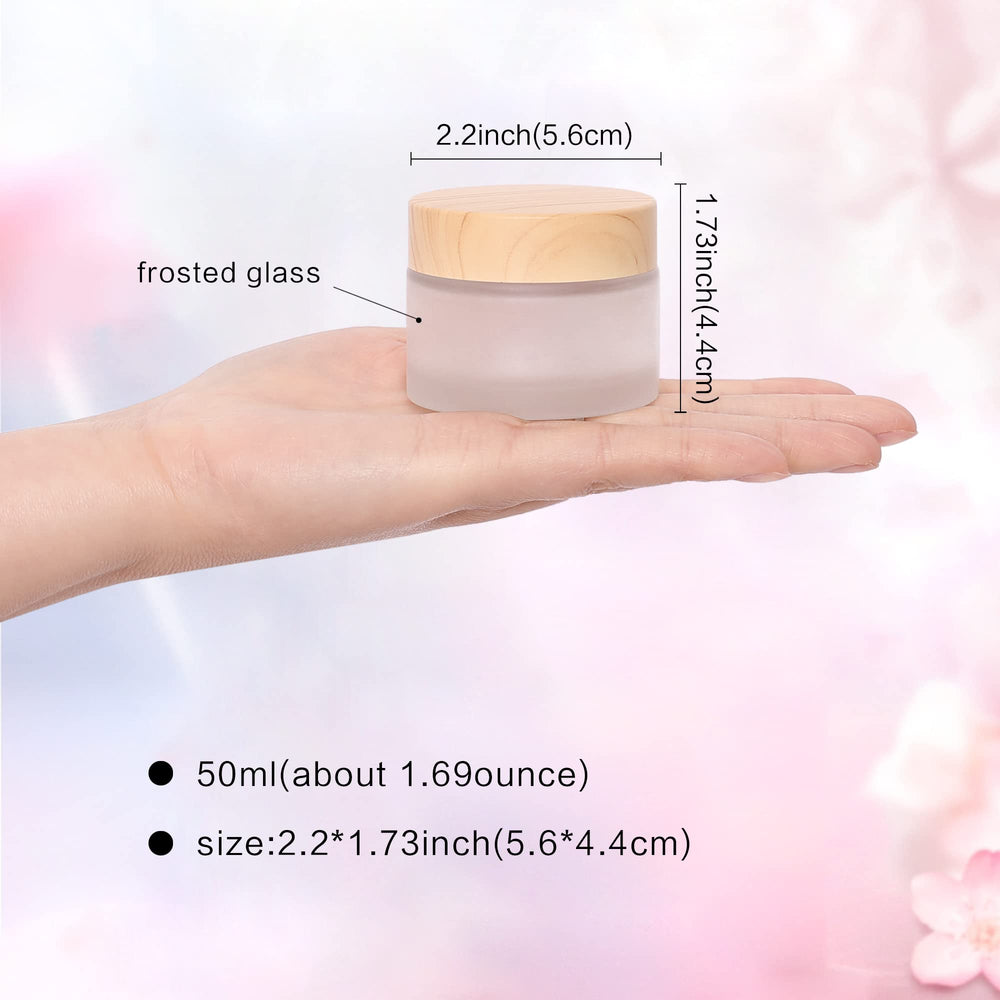 Pot verre Yerpkefey 50 ml crème yeux, fermeture fiable.