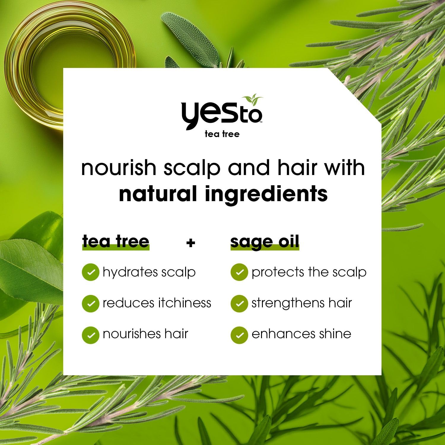 Yes To arbre à thé: texture crème douce pour hydrater les longueurs.