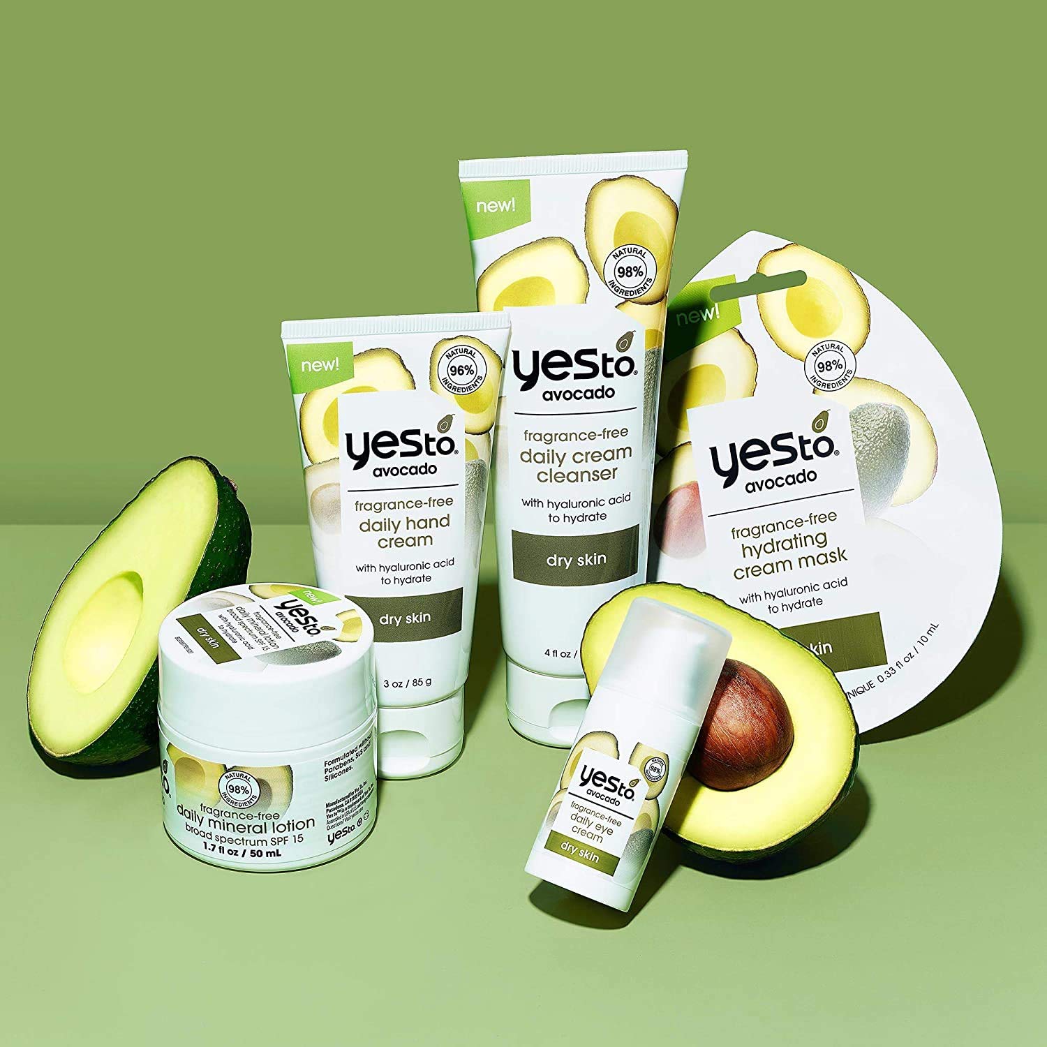 Yes To Avocado Eye Cream, formule sans parfum adaptée aux peaux sensibles.