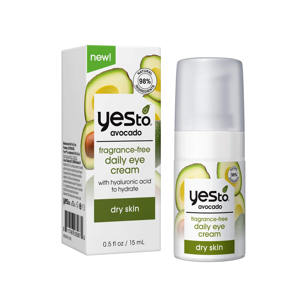 Yes To Avocado Eye Cream, texture crème non grasse et absorption rapide.