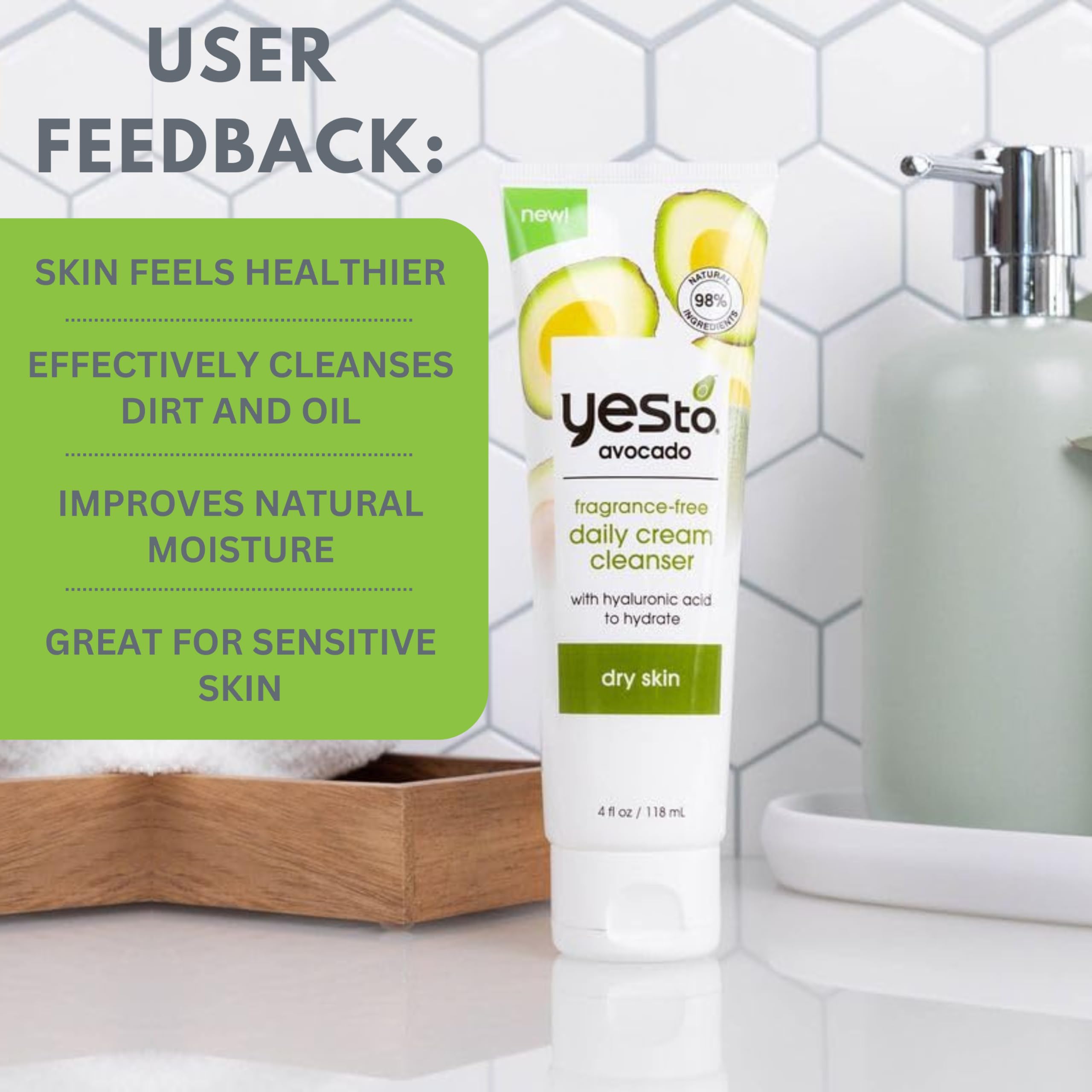 Yes To Avocado – formulation naturelle sans parfum pour peaux sensibles.