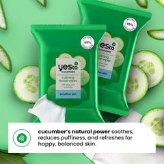 Yes To cucumber aloe green tea ingredients closeup for sensitive skin