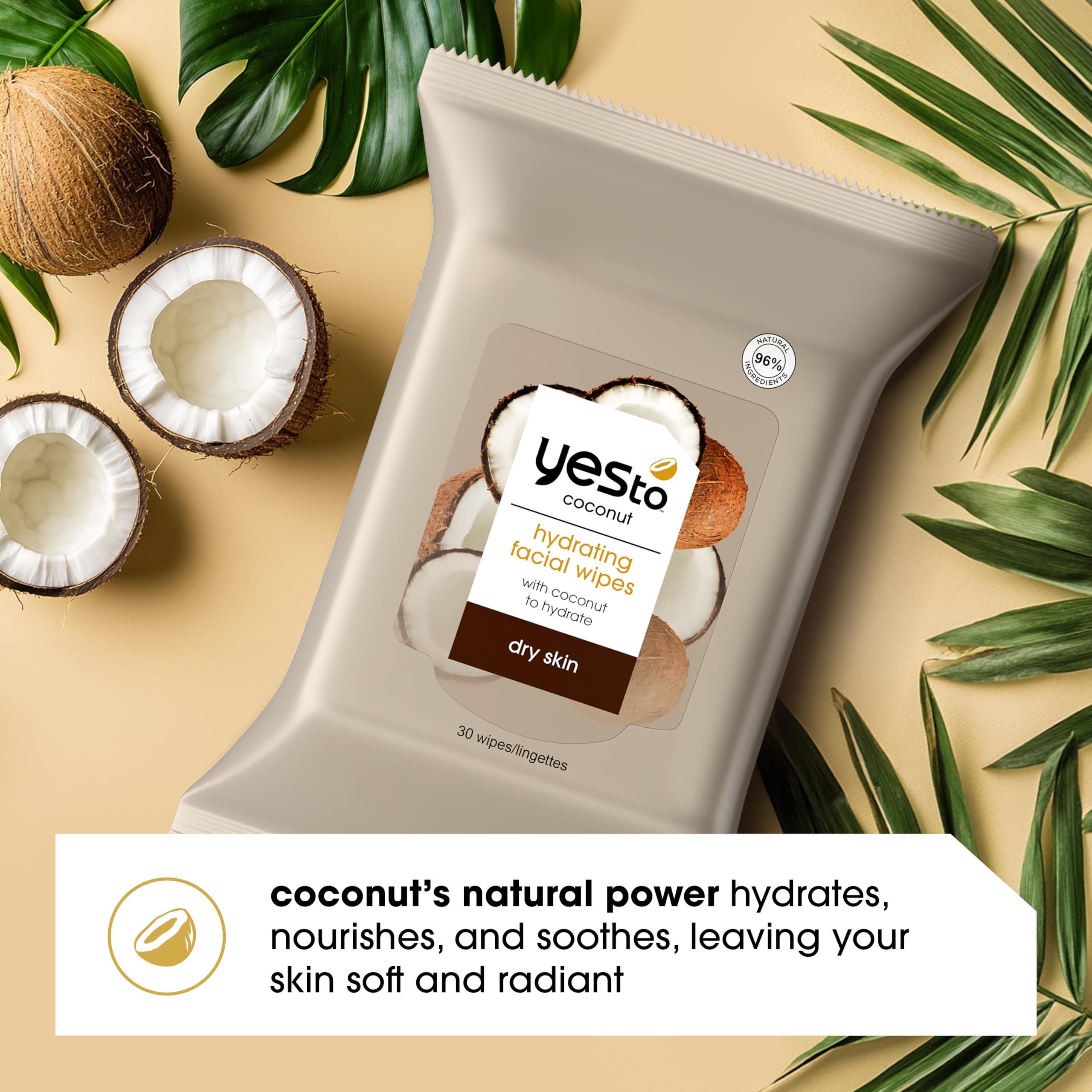 Yes To Lingettes Visage Coco formule naturelle Coco Kukui
