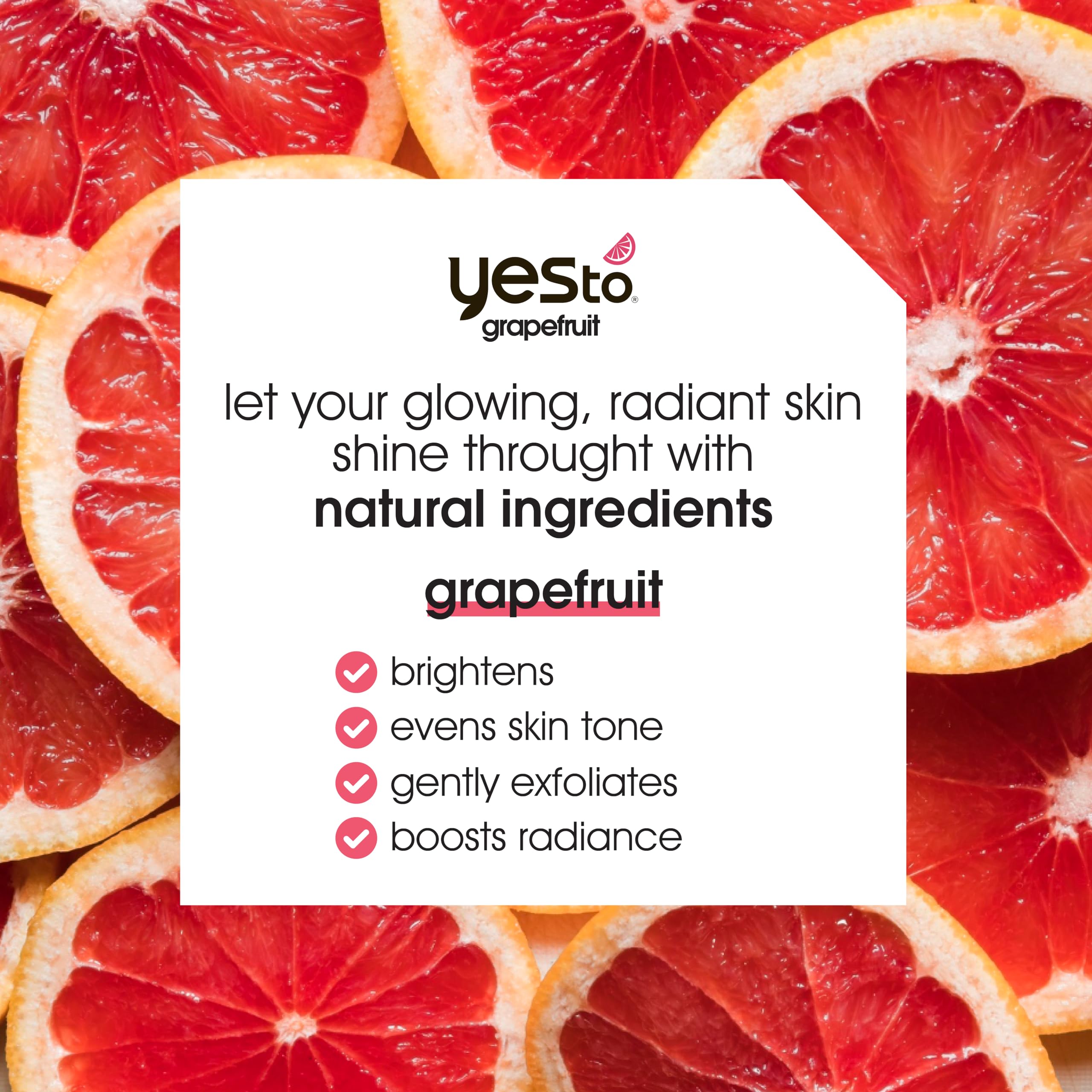 Yes To Lingettes visage pamplemousse exfoliation légère pour peau renouvelée