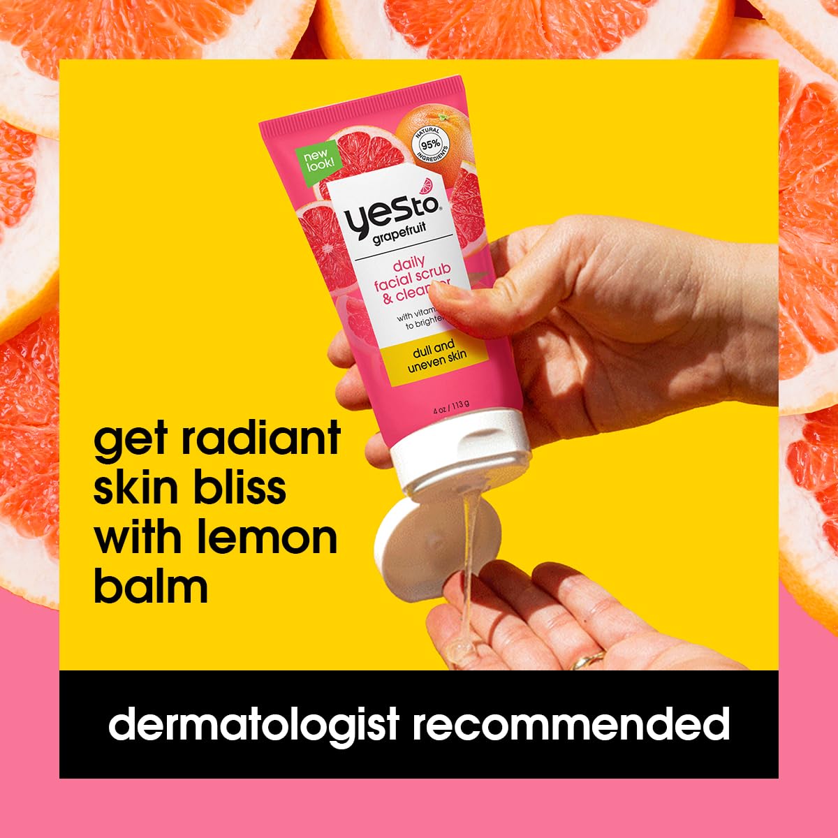 Yes To Pamplemousse Gommage - mélisse apaise et répare la peau.
