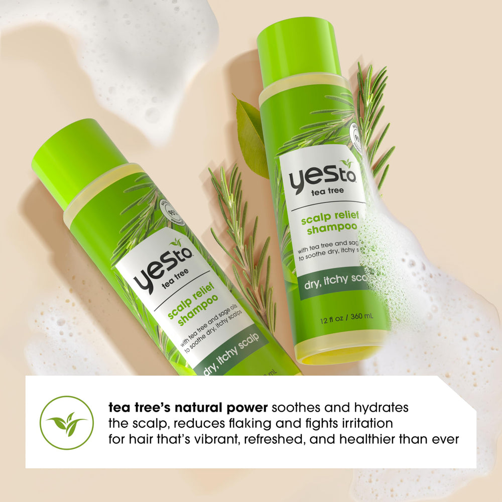 Yes To Tea Tree Shampooing – douceur et hydratation pour cheveux plus souples.