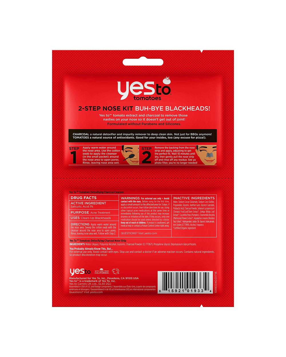 Yes To Tomatoes : bandes nasales detoxifiantes pour éliminer les points noirs et resserrer les pores.