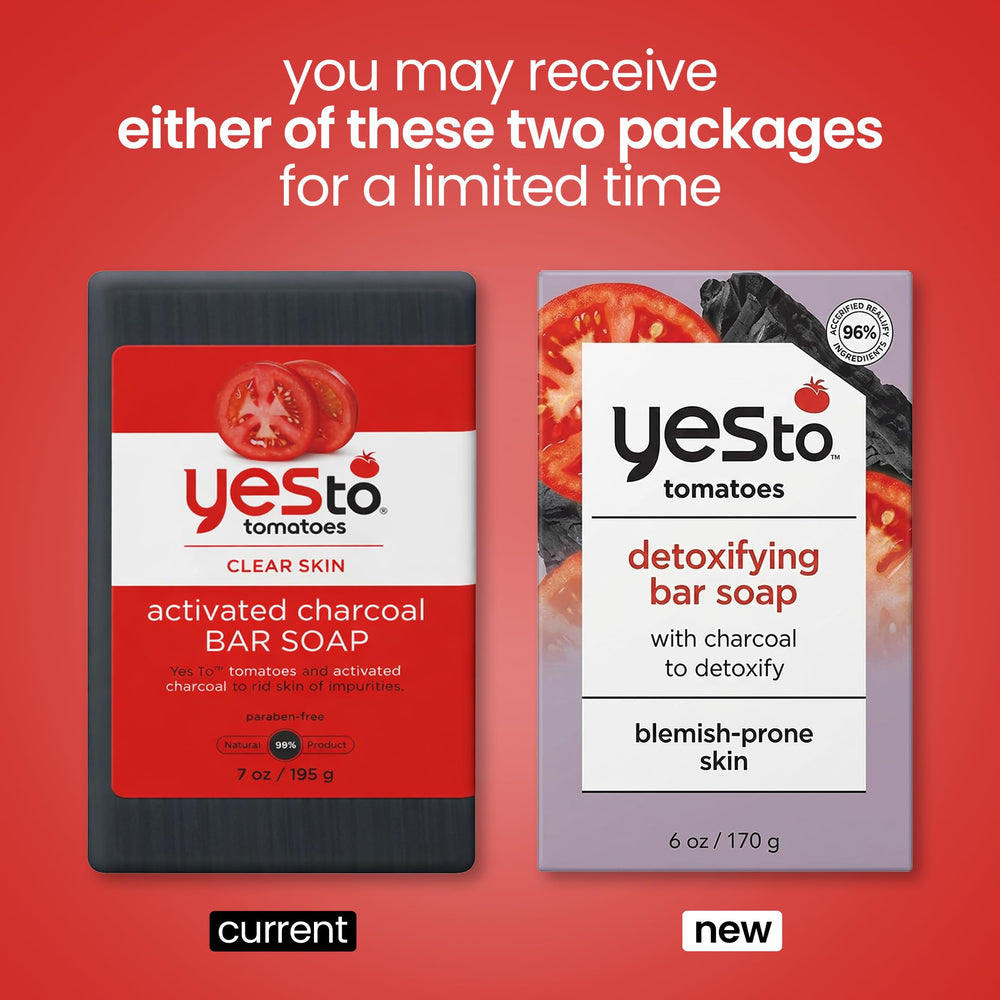 Yes To Tomatoes Charcoal Bar Soap texture mousseuse pour lavage doux et efficace