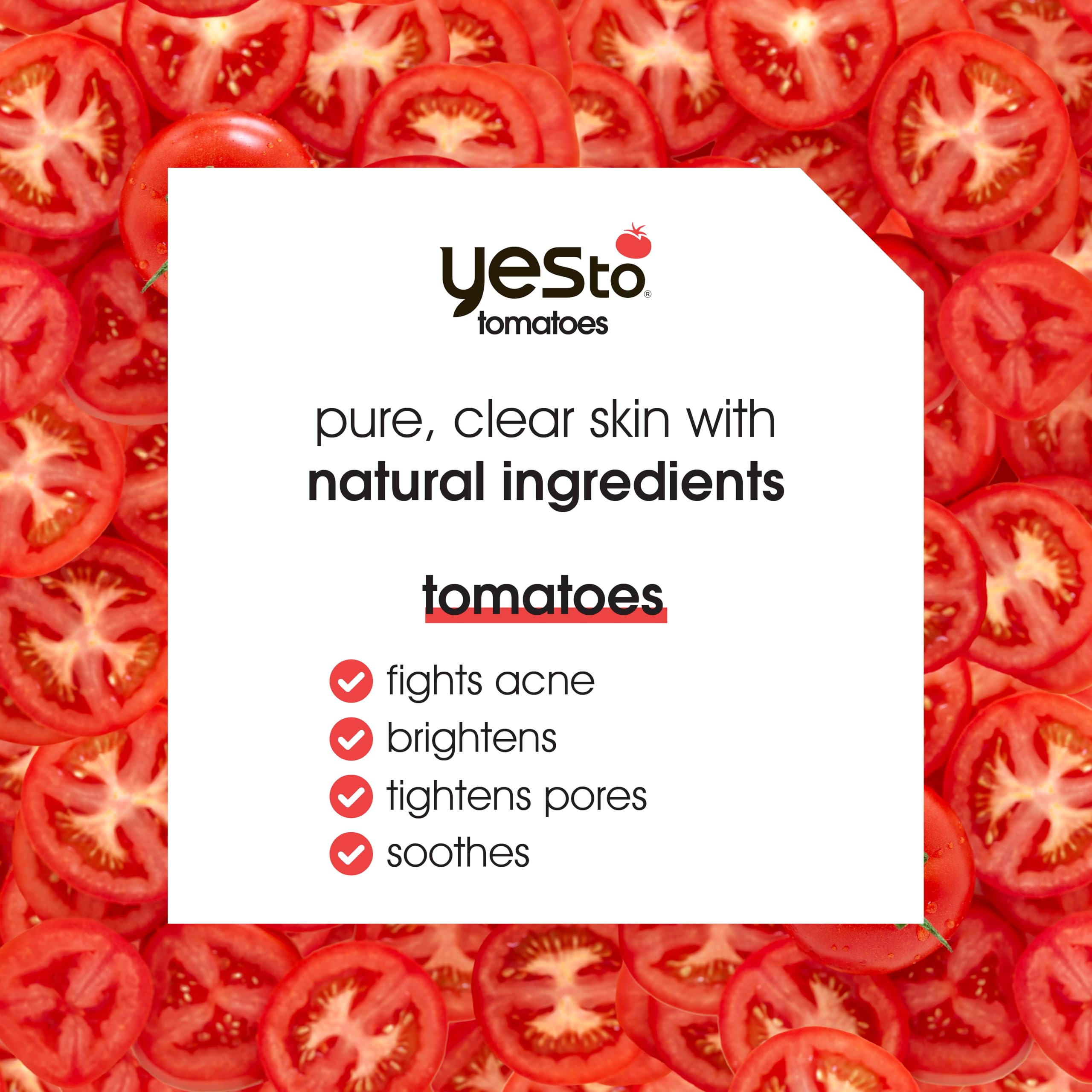 Lingettes Yes To Tomatoes avec acide salicylique ciblent les pores et l'excès de sébum.