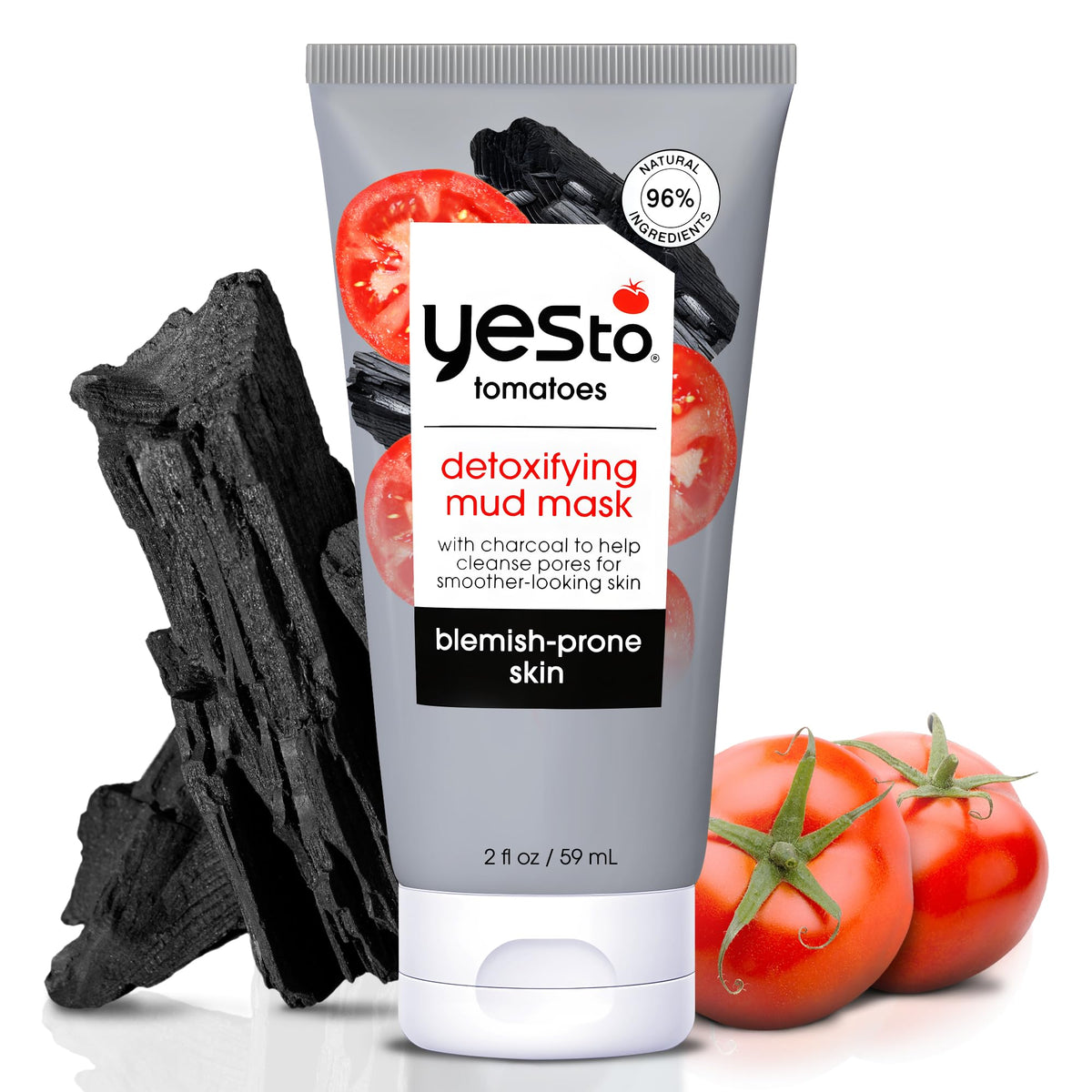 Yes To Tomatoes: masque-boue-charbon purifiant pour pores nets et teint frais.