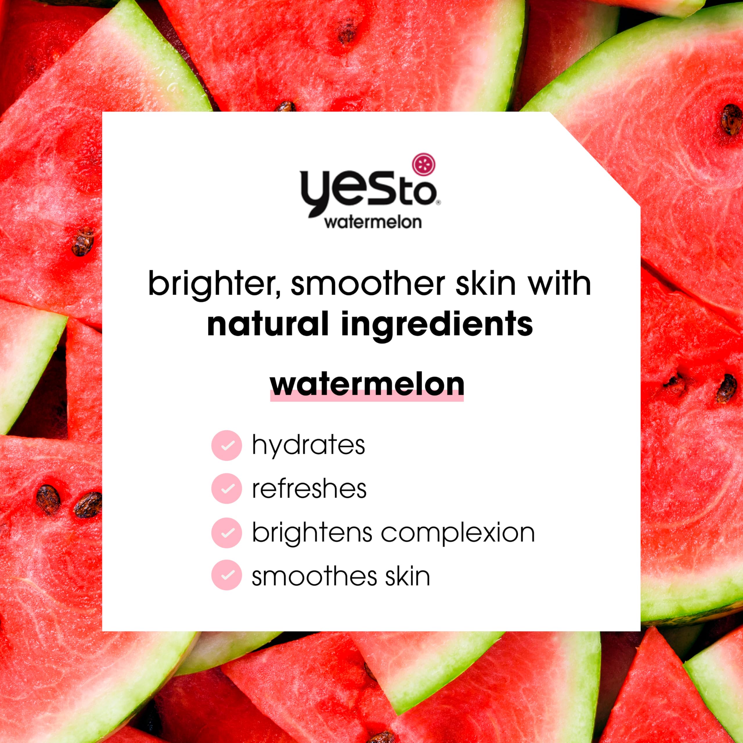 Yes To Watermelon face wipes pack-3 close-up showing texture and moisture