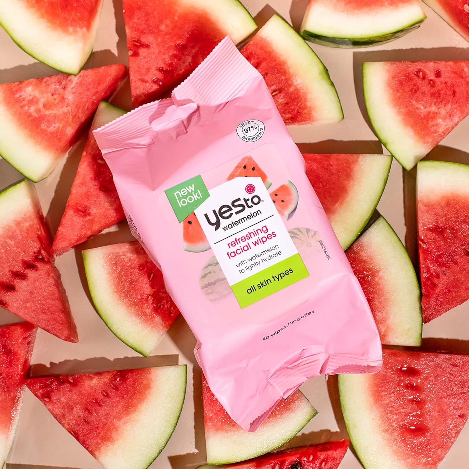 Yes To Watermelon wipes no-rinse use for makeup removal