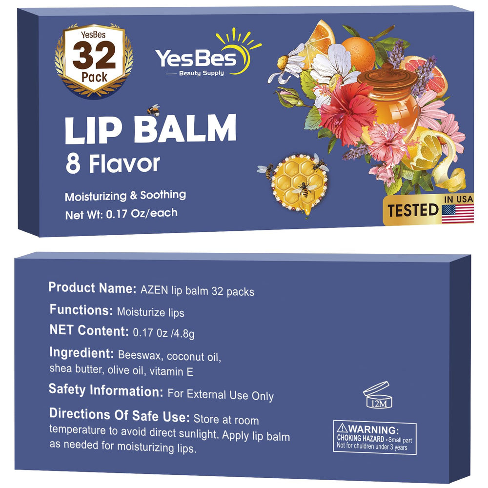 YesBes baume lèvres ensemble 32 paquets : coffret idéal pour cadeaux.