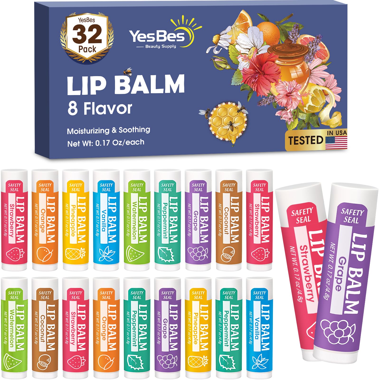 YesBes baume lèvres vanille : hydratation durable pour lèvres sèches.