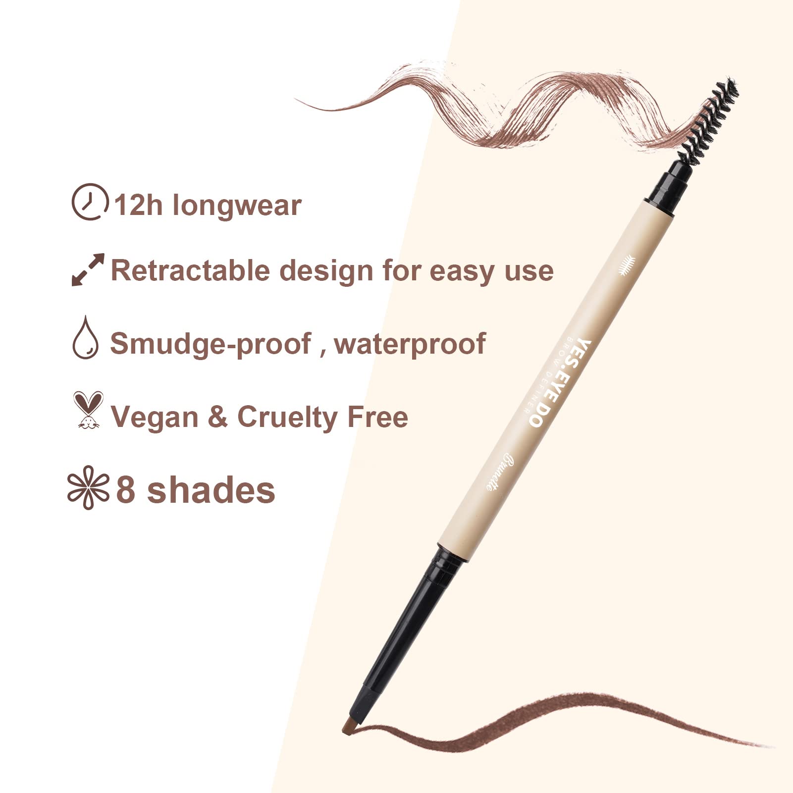 YES.EYE DO crayon sourcils gris avec huit teintes disponibles pour harmoniser les cheveux.