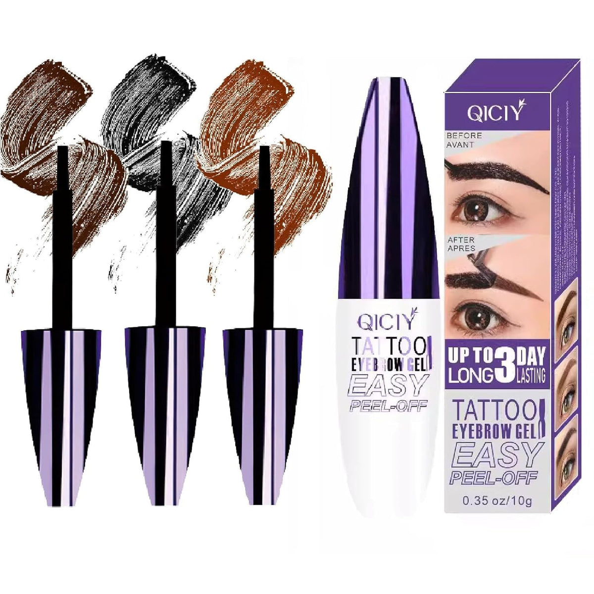 Yetary QICIY Gel sourcils - application précise pour des contours nets.