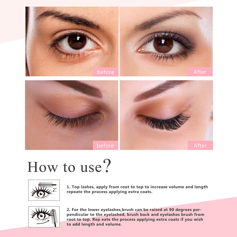 YEUGSCKA Mascara enrichi vitamine E pour des cils nourris.