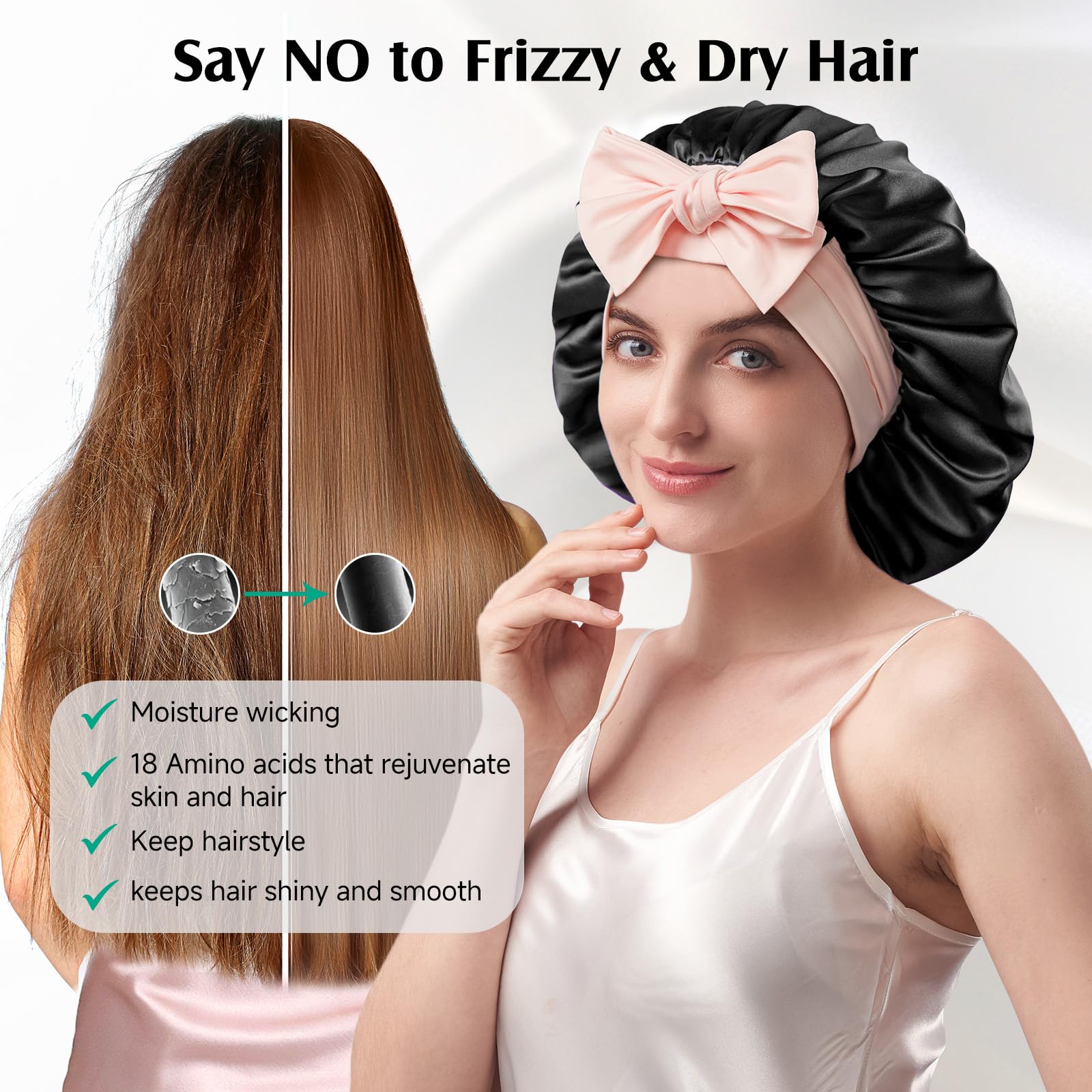 Bonnet YFONG dodo en soie 22 mommes, maintien de coiffure et confort nocturne.
