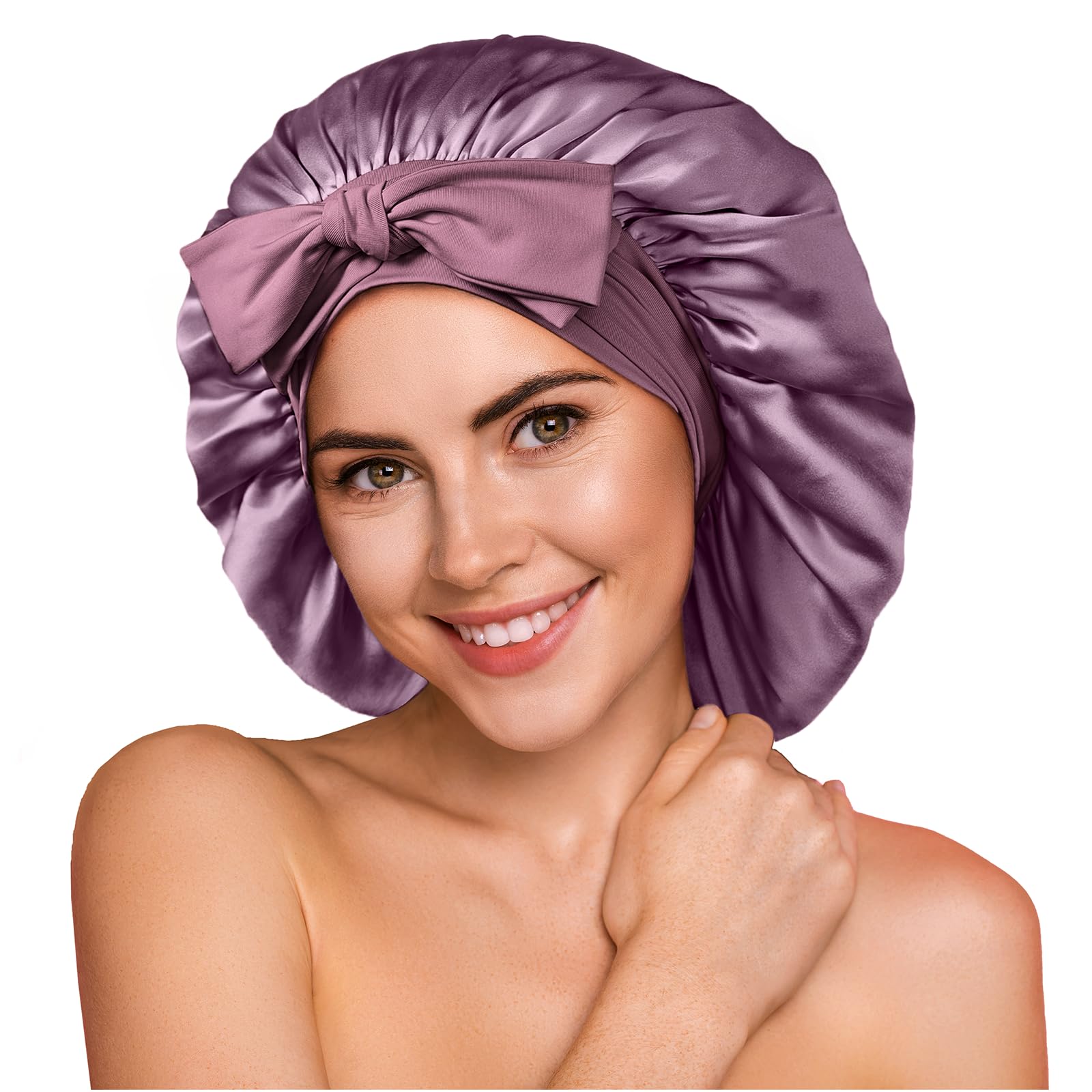 Bonnet YFONG en soie 22 mommes, double couche, pour dormir en douceur.