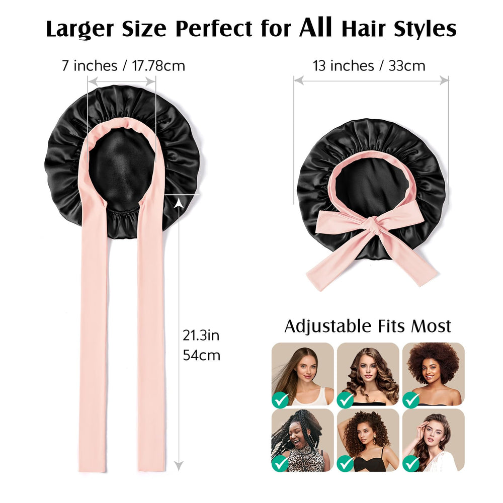 Bonnet YFONG en soie double couche, douceur et anti-frisottis pour cheveux.