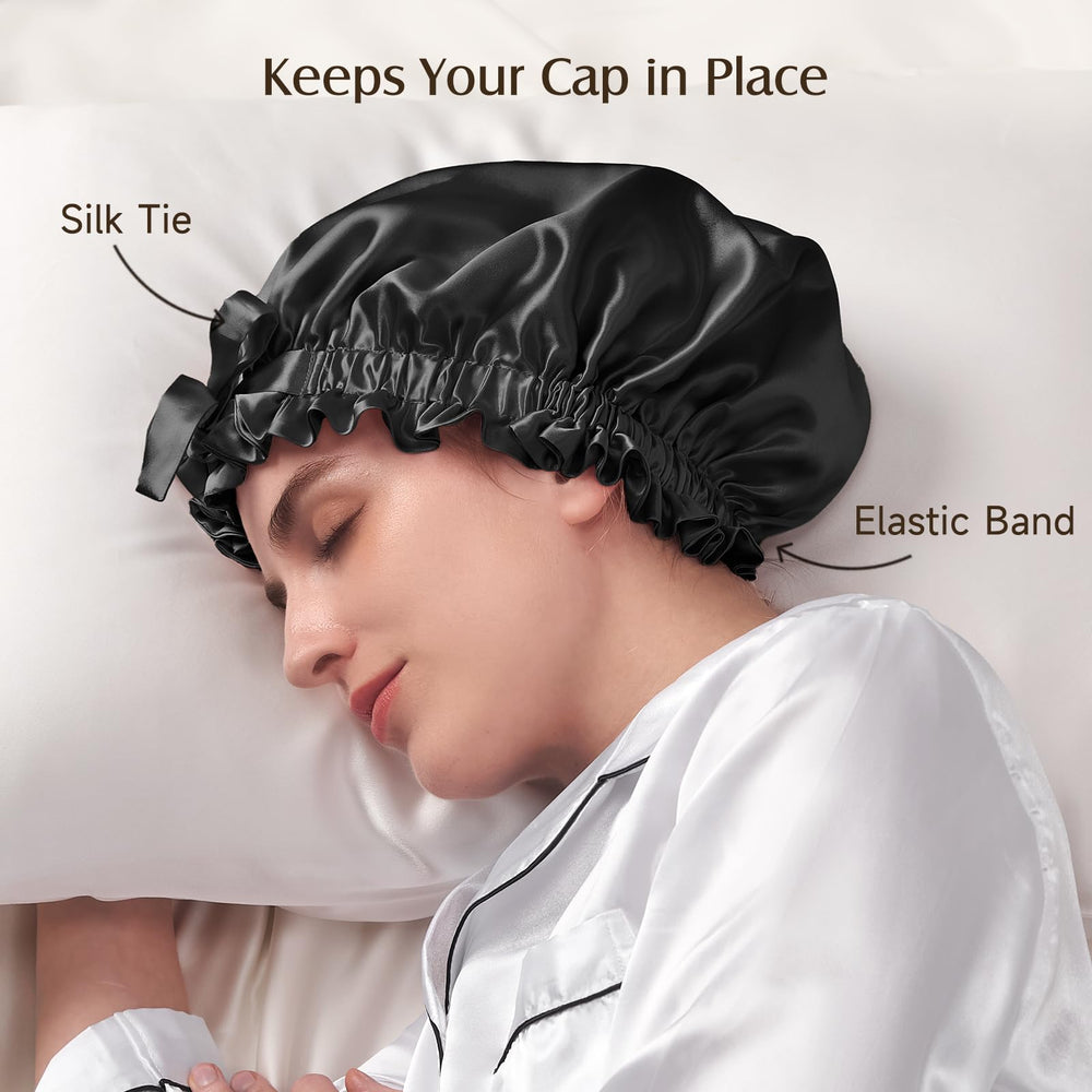 Bonnet YFONG en soie double couche, lien en soie ajustement personnalisé