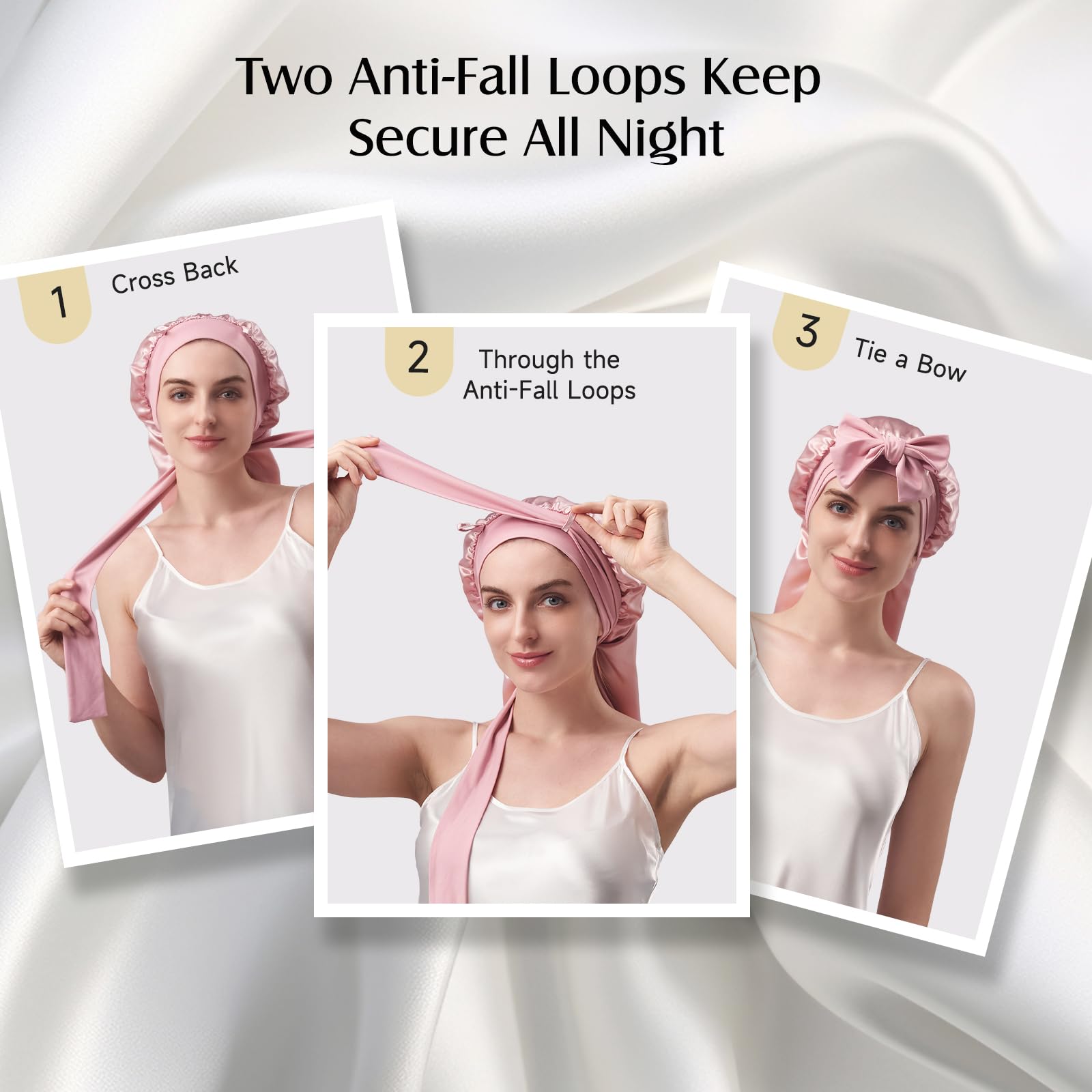 Soie YFONG rose pâle complète votre routine nocturne