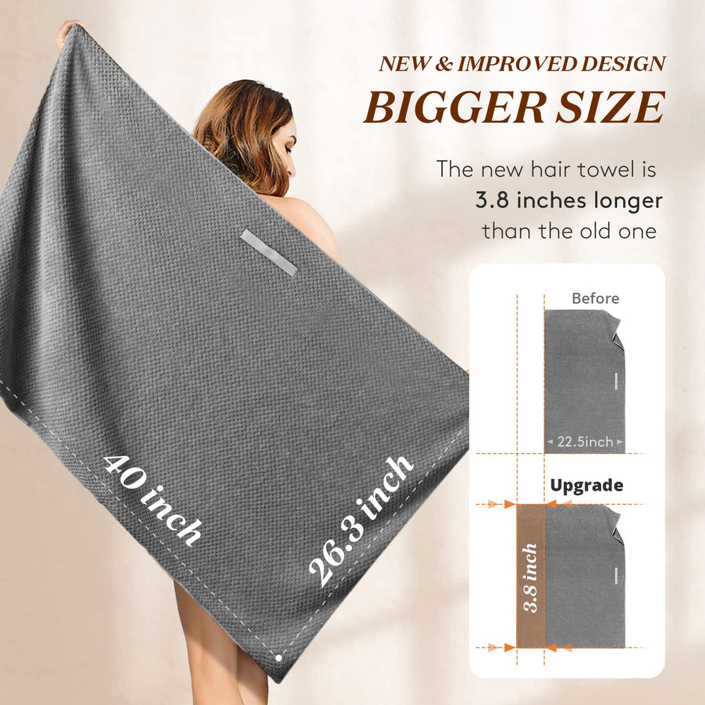 YFONG coffret cadeau serviette cheveux gris foncé prêt à offrir