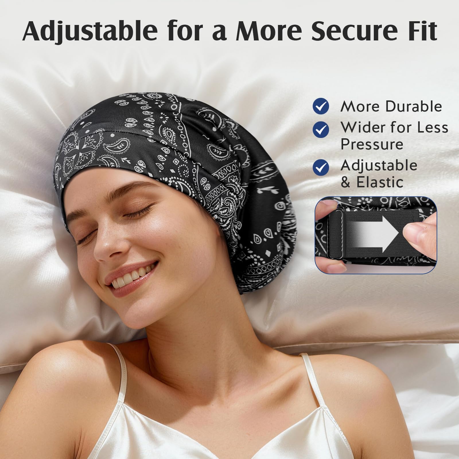 Bonnet YFONG elastique large offre un maintien stable pendant le sommeil.